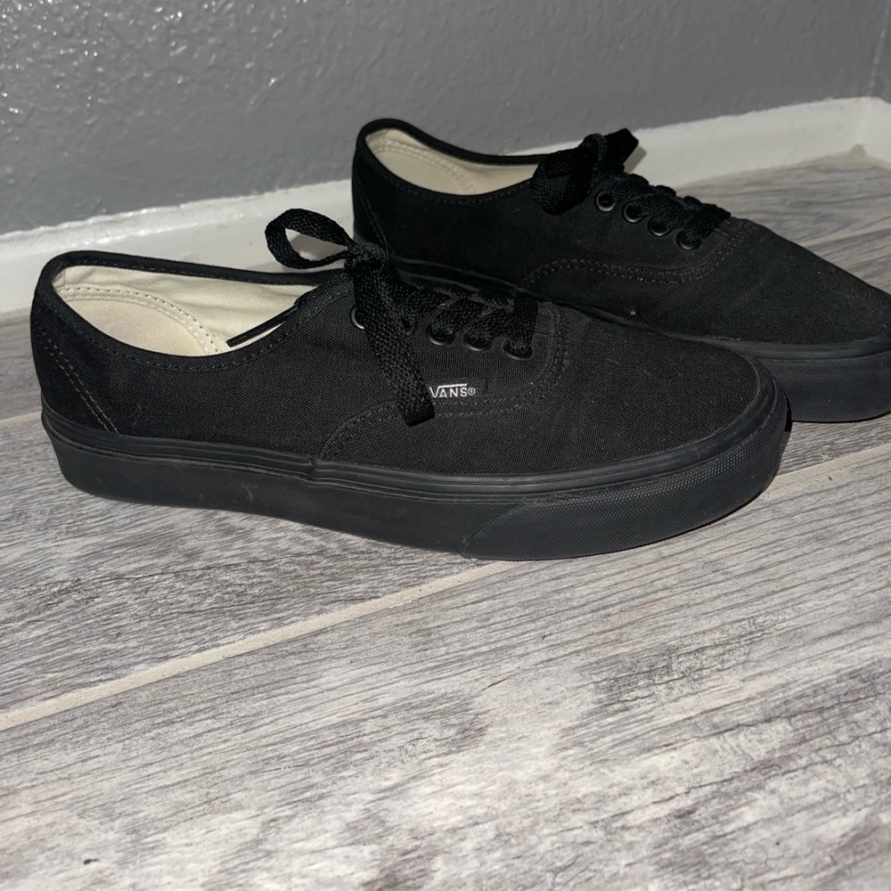All Black lace up vans